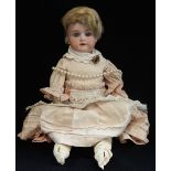 ARMAND MARSEILLE; AN EARLY 20TH CENTURY BISQUE DOLL, stamped, '370 A.M.0 1/2 D.E.' with composite