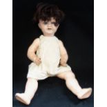 HEUBACH KOPPELSDORF; AN EARLY 20TH CENTURY GERMAN BISQUE HEADED DOLL, stamped, 'Heubach