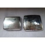 A SILVER CIGARETTE CASE 90g (approx) and a plated case (2)