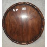 A CHINESE HARDWOOD CIRCULAR TRAY, 47cm dia.