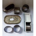 A COLLECTION OF SILVER NAPKIN RINGS and similar items