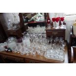 A 19TH CENTURY RUMMER and a further collection of glassware