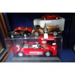 A LARGE 'COLLECTORS LINE' MODEL of a Mercedes Esso truck in perspex case and other model cars