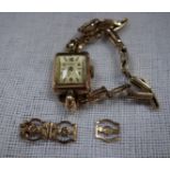 CERTINA A LADIES GOLD WRISTWATCH, attached to a 9ct gold bracelet with folding clasp