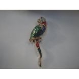 A PARROT BROOCH, set with clear paste stones