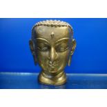 ROBERT LAFFONT; A CAST BRASS HEAD OF BUDDHA