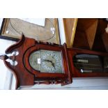 A REPRODUCTION MINIATURE MAHOGANY LONGCASE CLOCK, 148cm high