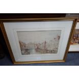 A LATE 19TH CENTURY WATERCOLOUR OF ROTTERDAM HARBOUR, apparently unsigned but dated 1893