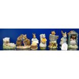 A COLLECTION OF ROYAL ALBERT BEATRIX POTTER FIGURES to include Mrs Flopsy bunny (7)