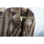 A LADIES VINTAGE LIGHT GREY SHORT FUR JACKET