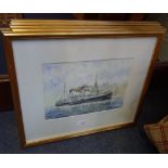 E W PAGET-TOMLINSON: A collection of five watercolours of paddle steamers