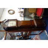 A 19TH CENTURY OAK AND MAHOGANY CROSSBANDED EIGHT DAY LONGCASE CLOCK, with painted dial 'E Radley,