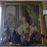 A LARGE VICTORIAN NEEDLEWORK DEPICTING OTTOMAN KINGS in a later frame