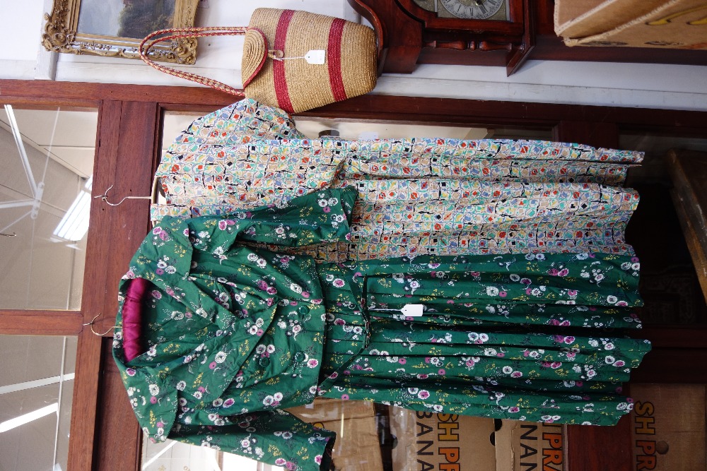 A VINTAGE 1950'S LADIES PRINTED COTTON DRESS by Melbray and a similar cotton summer dress and a