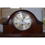 A 1930'S WALNUT CASED MANTEL CLOCK with Westminster Chimes