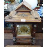 A LATE VICTORIAN WALNUT CASED BRACKET CLOCK with presentation plaque dated 1899