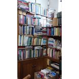 A LARGE COLLECTION OF BOOKS (contents of corner bookcase and a box)