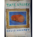 DAVID HOCKNEY; A TATE GALLERY POSTER, 'A Retrospective 27th October 1988-8 Jan 1989' with 'Little