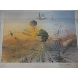 RALPH STEADMAN; A LIMITED EDITION PRINT OF FLYING MACHINES 65/100