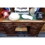 MAPLE & CO LTD; A MAHOGANY PEDESTAL DESK, 122cm wide