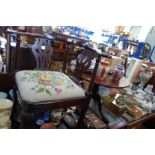 A GEORGE III MAHOGANY TRIPOD TABLE (cut down) and a George III corner chair