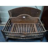 AN IRON FIRE BASKET, the back marked "Newton Forge, Sturminster Newton", 63cm wide
