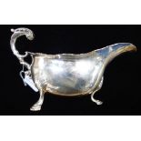 LARGE SILVER SAUCEBOAT, 20cm long (c.9.8oz)