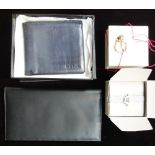 A PAUL SMITH LEATHER WALLET in a box, a Mappin & Webb black wallet, a pair of Armani cuff links (