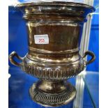 A SILVER PLATED WINE COOLER, with monogram and dated 1906