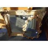 A RECTANGULAR WALL MIRROR in a gilt frame and two other wall mirrors (3)
