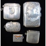 A COLLECTION OF MIXED SILVER, various vesta cases (c.3.9oz)