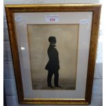A 19TH CENTURY FULL LENGTH SILHOUETTE PORTRAIT OF A YOUNG GENTLEMAN "Charles Richards' likeness