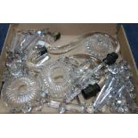 A COLLECTION OF GLASS LUSTRES AND OTHER CHANDELIER PARTS