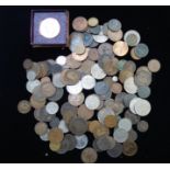 A COLLECTION OF PRE-DECIMAL COINS to include crowns and pennies, in an old cigar box