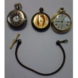 THREE GENTLEMAN'S POCKET WATCHES, to include a silver half hunting case