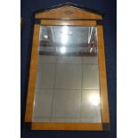 A BIEDERMIER STYLE WALL MIRROR, 89cm high