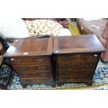 A PAIR OF REPRODUCTION BEDSIDE CHESTS, 47cm wide