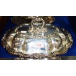 A SILVER PLATED LIDDED SERVING DISH and similar plated wares