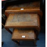 A NEST OF THREE GRADUATED INDONESIAN HARDWOOD TABLES