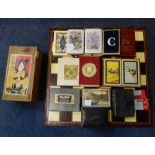 A CHESS SET (boxed) with board and a collection of Vintage playing cards