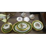A COLLECTION OF HAVILAND LIMOGES DINNERWARE decorated with game birds and a bone china part tea