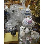 A COLLECTION OF GLASSWARE, ceramics and other items