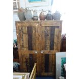 A LARGE PINE TWO DOOR CUPBOARD made from reclaimed pine, 180cm high x 120cm wide
