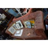 A BUTTON BACK CHESTERFIELD SOFA with bun feet, 197cm long