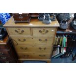 A 19TH CENTURY MAHOGANY CHEST OF DRAWERS, 75cm wide