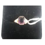 AN AMETHYST DRESS RING, on a 9ct gold shank, ring size P