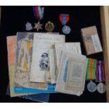 A WORLD WAR 1 IDENTITY CARD and a collection of ephemera from both World wars