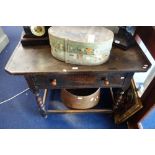 A 17TH CENTURY OAK SIDE TABLE, FITTED A DRAWER (with alterations), 108cm wide