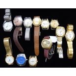 A COLLECTION OF GENTLEMANS WRISTWATCHES, including a Tissot expandable wristwatch and other similar