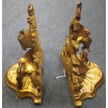 A PAIR OF ITALIAN "FLORENTINE" GILTWOOD WALL BRACKETS